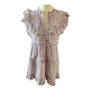 #250, House of Harlow 1960 Floral  Lace Ruffle Dress, size S